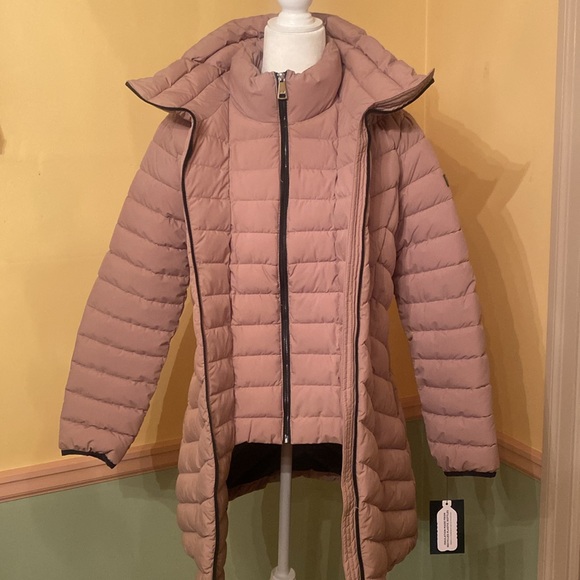 DKNY WOMEN’S BIB FRONT LIGHT WEIGHT PUFFER COAT NWT - Picture 2 of 16